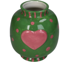 Vase Heart Dolomite Green 14.1x14.1x16cm
