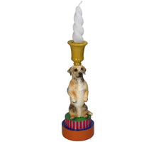 Candle Stick Dog Polyresin Multi 8x8x23cm