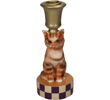 Candle Stick Cat Polyresin Multi 7.5x7.5x18cm