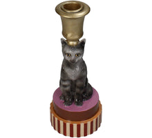 Candle Stick Cat Polyresin Multi 8x8x20cm