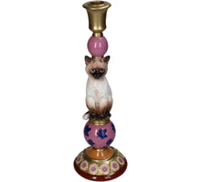 Candle Stick Cat Polyresin Multi 10.5x10.5x31cm