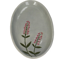 Plate Flower Porcelain Grey 19.7x12x1.8cm
