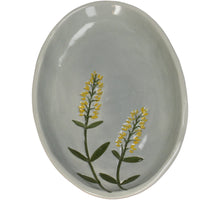 Plate Flower Porcelain Grey 19.7x12x2cm
