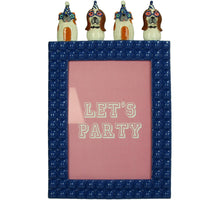 Photo Frame Party Dog Polyresin Blue 13x18cm