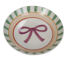 Plate Bow and Stripes Stoneware Multi 17.5x17.5x3.8cm