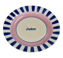Plate Stripes J'adore Stoneware Multi 22x22x2.4cm