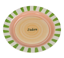 Plate Stripes J'adore Stoneware Multi 22x22x2.5cm