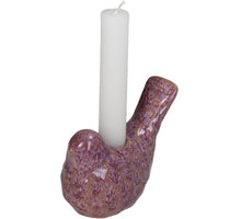 Candle Stick Bird Stoneware Pink 11.5x6x8.2cm