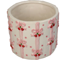 Planter Bow Cherry Dolomite Pink 13.5x13.5x11.2cm