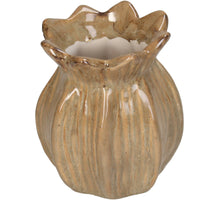 Vase Stoneware Beige 8.5x8.5x10.5cm