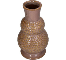 Stoneware vase pink 11x11x20cm