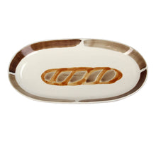 Plate Baguette Stoneware Brown 25.7x13.3x3cm
