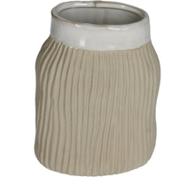 Vase Stoneware Beige 10.3x6.5x13.5cm