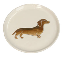 Plate Dachshund Stoneware Brown 13.5x13.5x1.3cm