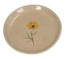 Plate Flower Stoneware Beige 15.5x15.5x1.9cm