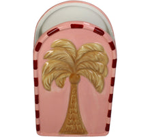 Vase Palm Tree Stoneware Multi 11x6.5x20cm