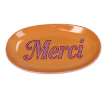 Plate Merci Stoneware Ochre 21x12.5x2.5cm