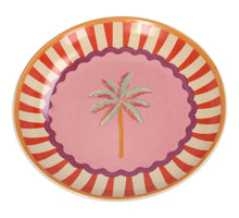 Plate Palm Tree Stoneware Multi 16x16x2cm