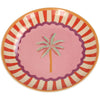 Plate Palm Tree Stoneware Multi 16x16x2cm