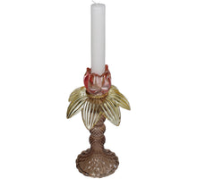Candle Stick Flower Glass Multi 11x11x21cm
