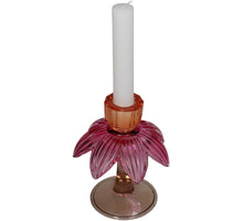 Candle Stick Flower Glass Multi 11x11x14cm
