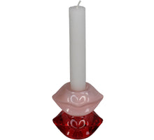 Candle Stick Lips Glass Red 7.5x5x8cm