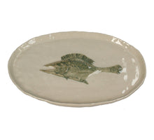 Plate Fish Stoneware Green 29.5x18.5x2.3cm