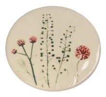 Coaster Field Flower Stoneware Red 10.2x10.2x0.5cm