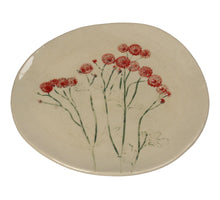 Plate Field Flower Stoneware Red 21x21x1.8cm