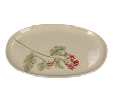 Plate Field Flower Stoneware Red 31x19.3x2.2cm