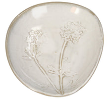 Plate Field Flower Stoneware White 11.5x10.5x2cm