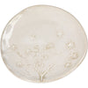 Plate Field Flower Stoneware White 14x13.5x1.5cm
