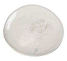 Plate Field Flower Stoneware White 14x13x1.5cm