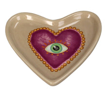 Trinket Dish Heart Dolomite Multi 12x11.5x1.2cm