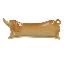 Trinket Dish Dachshund Stoneware Brown 28.5x11.5x3.5cm