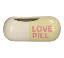 Planter Love Pill Fine Earthenware Yellow 30.5x14x12cm