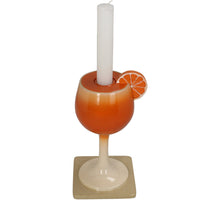 Candle Stick Spritzer Polyresin Orange 11x10x19cm