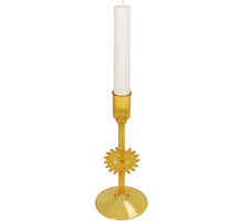 Candle Stick Sun Glass Yellow 9.5x9.5x20cm
