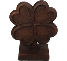 Ornament Four-Leaf Clover Polyresin Brown 9x4x11.5cm