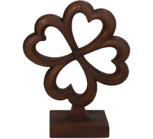 Ornament Four-Leaf Clover Polyresin Brown 12x5x15cm