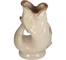 Vase Fish Stoneware Ivory 26x15x40cm