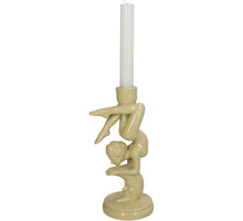 Candle Stick Acrobatic Lady Polyresin Ivory 10.7x8.9x21.5cm
