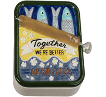 Keepsake Box Sardines Dolomite Blue 15x12.7x5cm