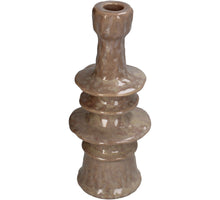 Candle Stick Stoneware Mauve 9x9x22cm