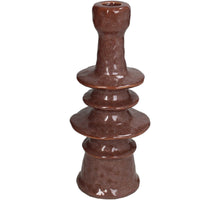 Candle Stick Stoneware Terra 9x9x22cm