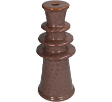 Candle Stick Stoneware Terra 11.5x11.5x27cm