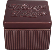Keepsake Box Things I Love Dolomite Burgundy 12x12x9cm