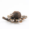 HEDGEHOG O/LEAF BRONZE-ANTIQUE L10 CM - POLY