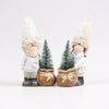 JONGEN EN MEISJE M/KERSTBOOM LED GROEN 11.5X6.5X20 CM AARDEWERK ASSORTIE - PER STUK