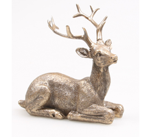 HERT LIGGEND GOUD 15X10X15 CM POLYRESIN